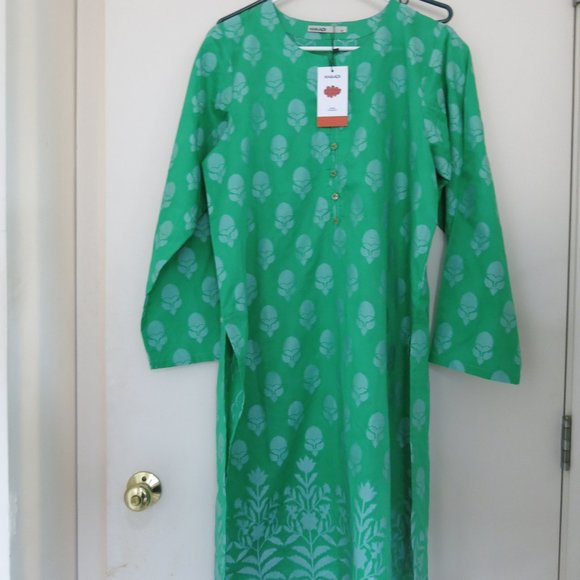 Green Printed Women's Dress - Picture 1 of 3